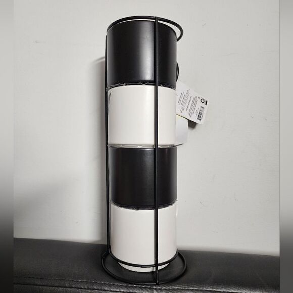 Way to Celebrate 4-Piece 12-Oz Black & White Halloween Icons Ceramic Pumpkin - Picture 5 of 7